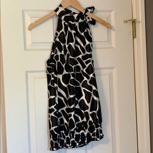 Animal print tie neck tank